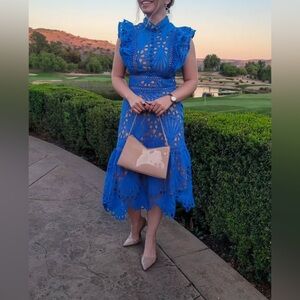 NWT Dalia Macphee Flutter Sleeve
Lace Midi Dress NWT size S